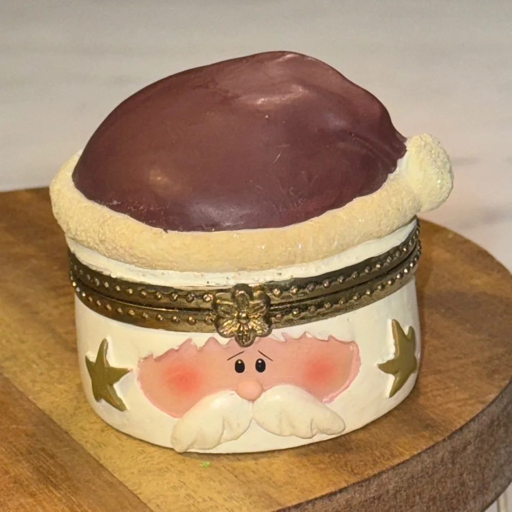 VTG Santa Clause Hinged Trinket Box